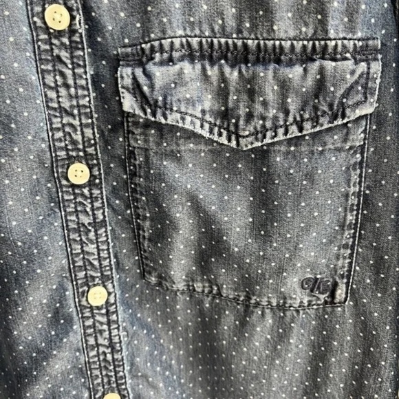 Current Elliott Tencel Blue Shirt Chic Casual Dress Roll Tab Long Sleeve, Size S - Picture 7 of 11